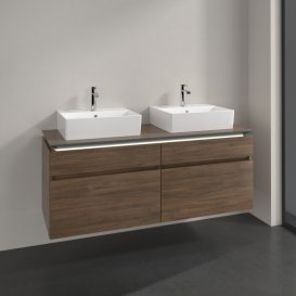 Тумба под раковину Villeroy & Boch Legato 140х55 см с подсветкой ДСП дуб аризона B669L0VH