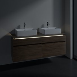 Тумба под раковину Villeroy & Boch Legato 140х55 см с подсветкой ДСП дуб аризона B669L0VH