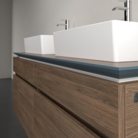 Тумба под раковину Villeroy & Boch Legato 140х55 см с подсветкой ДСП дуб аризона B669L0VH