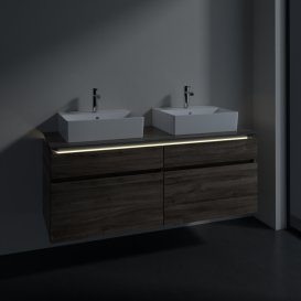 Тумба під раковину Villeroy & Boch Legato 140х55 см з підсвічуванням ДСП кам'яний дуб B669L0RK