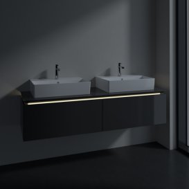 Тумба под раковину Villeroy & Boch Legato 160х38 см с подсветкой МДФ/ДСП глянцевый серый B676L0FP