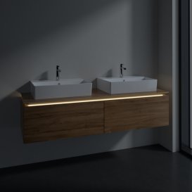 Тумба під раковину Villeroy & Boch Legato 160х38 см з підсвічуванням ДСП дуб канзас B676L0RH