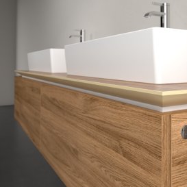 Тумба під раковину Villeroy & Boch Legato 160х38 см з підсвічуванням ДСП дуб канзас B676L0RH