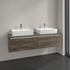 Тумба під раковину Villeroy & Boch Legato 160х38 см з підсвічуванням ДСП кам'яний дуб B676L0RK