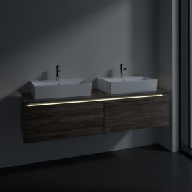 Тумба під раковину Villeroy & Boch Legato 160х38 см з підсвічуванням ДСП кам'яний дуб B676L0RK