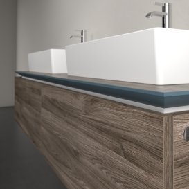 Тумба під раковину Villeroy & Boch Legato 160х38 см з підсвічуванням ДСП кам'яний дуб B676L0RK