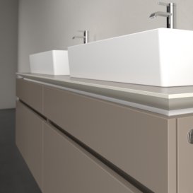 Тумба под раковину Villeroy & Boch Legato 160х55 см с подсветкой ДСП трюфель серый B677L0VG