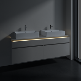 Тумба под раковину Villeroy & Boch Legato 160х55 см с подсветкой ДСП нежно-серый B677L0VK