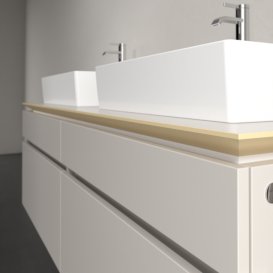 Тумба под раковину Villeroy & Boch Legato 160х55 см с подсветкой ДСП нежно-серый B677L0VK