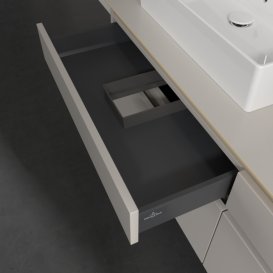 Тумба под раковину Villeroy & Boch Legato 160х55 см с подсветкой ДСП нежно-серый B677L0VK