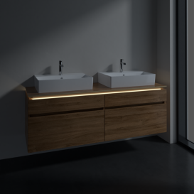Тумба под раковину Villeroy & Boch Legato 160х55 см с подсветкой ДСП дуб канзас B677L0RH