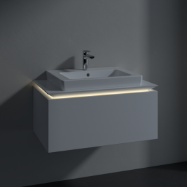 Тумба под раковину Villeroy & Boch Legato 80х38 см с подсветкой МДФ/ДСП белый глянцевый B678L0DH