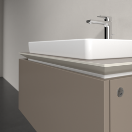 Тумба под раковину Villeroy & Boch Legato 80х38 см с подсветкой ДСП трюфель серый B678L0VG