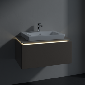 Тумба под раковину Villeroy & Boch Legato 80х38 см с подсветкой ДСП трюфель серый B678L0VG