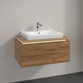 Тумба под раковину Villeroy & Boch Legato 80х38 см с подсветкой ДСП дуб канзас B678L0RH