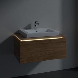 Тумба под раковину Villeroy & Boch Legato 80х38 см с подсветкой ДСП дуб канзас B678L0RH