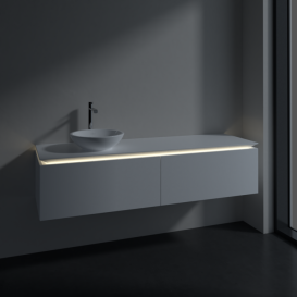 Тумба під раковину Villeroy & Boch Legato 160х38 см з підсвічуванням ДСП білий матовий B595L0MS