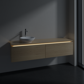 Тумба под раковину Villeroy & Boch Legato 160х38 см с подсветкой ДСП северный дуб B595L0VJ