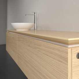 Тумба под раковину Villeroy & Boch Legato 160х38 см с подсветкой ДСП северный дуб B595L0VJ