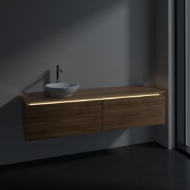 Тумба под раковину Villeroy & Boch Legato 160х38 см с подсветкой ДСП дуб канзас B595L0RH