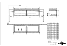 Тумба под раковину Villeroy & Boch Legato 160х38 см с подсветкой ДСП дуб канзас B595L0RH