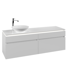 Тумба під раковину Villeroy & Boch Legato 160х55 см з підсвічуванням ДСП білий матовий B596L0MS