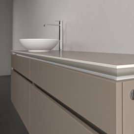 Тумба под раковину Villeroy & Boch Legato 160х55 см з підсвічуванням ДСП трюфель серый B596L0VG