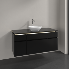 Тумба під раковину Villeroy&Boch Legato 120х55 см МДФ/ДСП чорний матовий лак B578L0PD