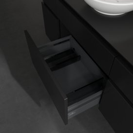 Тумба під раковину Villeroy&Boch Legato 120х55 см МДФ/ДСП чорний матовий лак B578L0PD