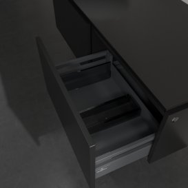Тумба под раковину Villeroy & Boch Legato 120х38 см с подсветкой МДФ/ДСП черный матовый лак B579L0PD