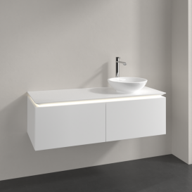 Тумба під раковину Villeroy & Boch Legato 120х38 см з підсвічуванням ДСП білий матовий B581L0MS