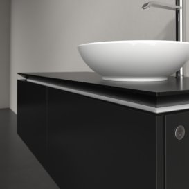 Тумба под раковину Villeroy & Boch Legato 120х38 см с подсветкой МДФ/ДСП черный матовый лак B581L0PD
