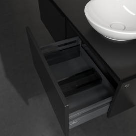 Тумба под раковину Villeroy & Boch Legato 120х38 см с подсветкой МДФ/ДСП черный матовый лак B581L0PD