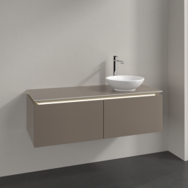 Тумба під раковину Villeroy & Boch Legato 120х38 см з підсвічуванням ДСП сірий трюфель B581L0VG