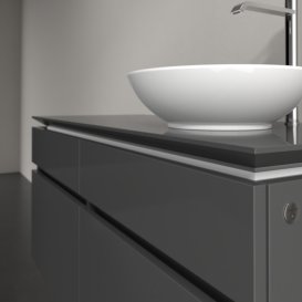 Тумба під раковину Villeroy & Boch Legato 120х55 см з підсвічуванням МДФ/ДСП глянсовий сірий B582L0FP