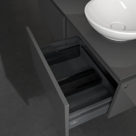 Тумба под раковину Villeroy & Boch Legato 120х38 см с подсветкой МДФ/ДСП глянцевый серый B583L0FP