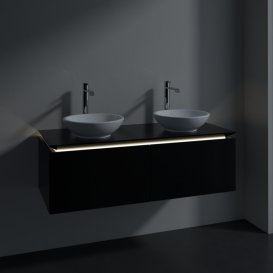 Тумба под раковину Villeroy & Boch Legato 120х38 см с подсветкой МДФ/ДСП черный матовый лак B583L0PD
