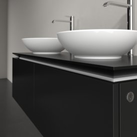 Тумба под раковину Villeroy & Boch Legato 120х38 см с подсветкой МДФ/ДСП черный матовый лак B583L0PD