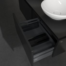 Тумба под раковину Villeroy & Boch Legato 120х38 см с подсветкой МДФ/ДСП черный матовый лак B583L0PD