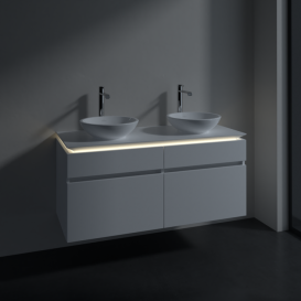 Тумба под раковину Villeroy & Boch Legato 120х55 см с подсветкой ДСП белый матовый B584L0MS