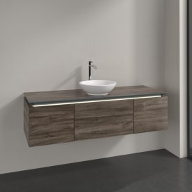 Тумба под раковину Villeroy & Boch Legato 140х38 см с подсветкой ДСП каменный дуб B585L0RK
