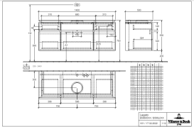 Тумба під раковину Villeroy & Boch Legato 140х55 см з підсвічуванням ДСП сірий трюфель B586L0VG