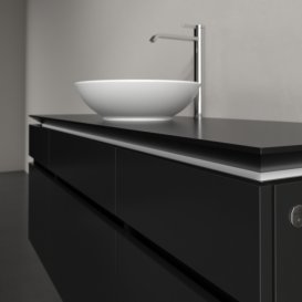 Тумба под раковину Villeroy & Boch Legato 140х55 см с подсветкой МДФ/ДСП черный матовый лак B586L0PD