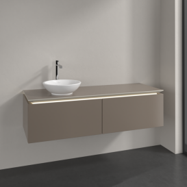 Тумба под раковину Villeroy & Boch Legato 140х38 см с подсветкой ДСП трюфель серый B587L0VG