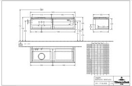 Тумба под раковину Villeroy & Boch Legato 140х38 см с подсветкой ДСП дуб аризона B587L0VH