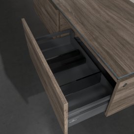 Тумба под раковину Villeroy & Boch Legato 140х38 см с подсветкой ДСП каменный дуб B587L0RK