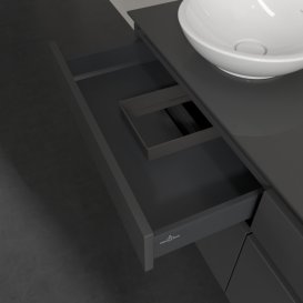 Тумба под раковину Villeroy & Boch Legato 140х55 см с подсветкой МДФ/ДСП глянцевый серый B588L0FP