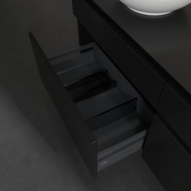 Тумба под раковину Villeroy & Boch Legato 140х55 см с подсветкой МДФ/ДСП черный матовый лак B588L0PD