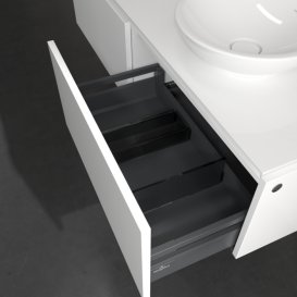 Тумба під раковину Villeroy & Boch Legato 140х38 см з підсвічуванням МДФ/ДСП білий глянсовий B589L0DH