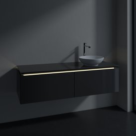 Тумба под раковину Villeroy & Boch Legato 140х38 см с подсветкой МДФ/ДСП глянцевый серый B589L0FP